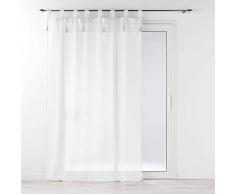 Douceur dIntérieur Visillo con Trabillas (140 x 240 cm) Dalila Blanco, Efecto Lino Tejido