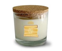 Vela de cera vegetal en vaso con tapa de corcho Odor Block 210 g - Intensive