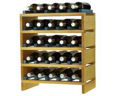 Expovinalia ex2725 Botellero apilable para 25 Botellas, Pino y Azul, 49x32x50 cm