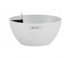 Lechuza Cubeto Stone 40 macetas de riego automÃ¡tico para jardÃ­n, Maceta de Mesa para Interiores y Exteriores, con Agujero de Drenaje y sustrato de Plantas, poliresina D40 H18 cm, Cuarzo Blanco