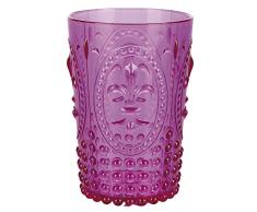 Villa dEste Home Tivoli Juego de 6 vasos de agua de 400 ml Fashion, color rosa