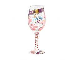 Enesco Lolita 6000023 - Copa de vino, Amo a mi gato
