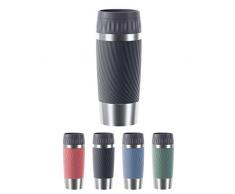 Emsa Easy Twist - Taza de viaje, acero inoxidable plÃ¡stico silicona, antracita, 360 Ml