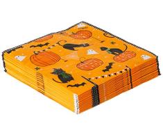 Caspari Entertaining con Scaredy Gatos servilletas de cÃ³ctel, Paquete de 20, Color Naranja, Pack de 20