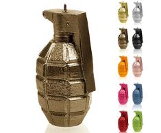 Candellana Hecho a Mano Grenade Vela de Regalo - Divertida - Vela Decorativa - Decoración del Hogar - Regalos para Amigos - Mecha de Algodón - Tiempo de Quemado 25h - Vela Brass