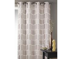 Cortina Casa - Cortina en Jacquard Estampados rectangulares Beige