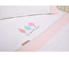 Burrito Blanco | SÃ¡banas Franela Cuna Bordadas 513 Rosa | para Maxicuna de 70 cm (+ Medidas Disponibles) | SÃ¡banas bebÃ©