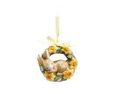 Goebel Ostern Corona de Flores con Copos de Pascua, Porcelana, Multicolor, 9x4x8 cm