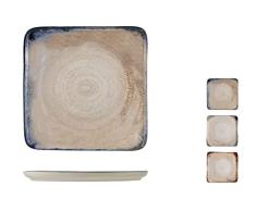 H&H Artisanal - Plato cuadrado de Stoneware, varios colores, 21 cm, calidad artesanal