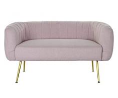 DRW Sofa Estilo Concha cuqui Rosa y Dorado 118X53X98 cm