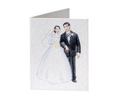 Mopec Tarjeta librito de Pareja clÃ¡sica con ilusiÃ³n, Pack de 100 Unidades, Cartulina, Blanco, 0.02x4.00x6.50 cm
