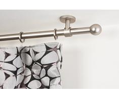 InCasa - Barra de Cortina (20 mm, 280 cm, Acero Satinado), Color Gris