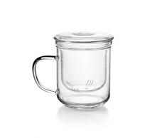 IBILI 624500 Taza de té con Filtro, Vidrio, Transparente, 12 x 10 x 14 cm