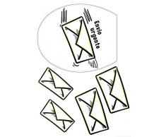 Plage DecoraciÃ³n Mural Adhesiva con DiseÃ±o W.C. EnviÃ³ Urgente, Vinilo, Negro, 48x68 cm