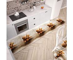 PETTI Artigiani Italiani, Alfombrilla de Cocina Antideslizante, Alfombra Rectangular de Microfibra, Diseño Moderno, 100% Made in Italy, Cesta de Pan, 54x280 cm