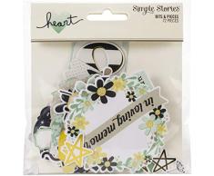 Simple Stories Heart bits & Pieces Troquel Troquelado de cartulina y Piezas, Multicolor, Small