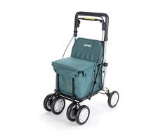 Carlett - Carro de la Compra y Andador con Asiento para Ancianos - Producto MÃ©dico Clase I Homologado, Carrito de 4 Ruedas Plegable, Bolsa ExtraÃ­ble 36L/15kg â Modelo Assist, Color Verde