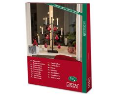 Konstsmide 3560-710 - Candelabro (metal barnizado, con 6 figuras de galletas de jengibre y 4 bolas de Navidad, 7 bombillas claras, transformador interno de 230Â V, cable negro), color negro