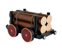 KWO Olbernhau 75828 - Figura Decorativa de vagÃ³n de Tren con Troncos (Madera, 23 x 14 x 10 cm)