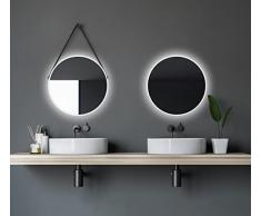 Talos Espejo de Pared Redondo Decorativo con iluminaciÃ³n LED indirecta en Blanco Mate, diÃ¡metro de 50 cm (50263)