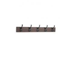 AmazonBasics - Perchero de pared, 5 ganchos modernos, Café, 2 unidades