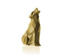 Candellana Hecho a Mano Wolf Low-Poly Vela de Regalo - Divertida - Vela Decorativa - DecoraciÃ³n del Hogar - Regalos para Amigos - Mecha de AlgodÃ³n - Tiempo de Quemado 35h - Vela Classic Gold