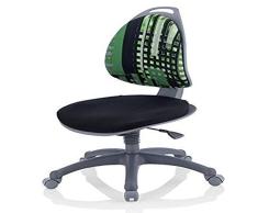 Kettler Drehstuhl Silla giratoria Berri Colored, Metal, Data-Estampado Negro y Verde, 60 x 84 x 70 cm