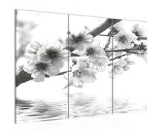 Runa Art imÃ¡genes flores Sakura Wandbild 120 x 80 cm Vlies - lienzo XXL formato Wandbilder salÃ³n vivienda Deko Kunstdrucke gris 3 piezas - Made in Germany - listo para colgar 200231c