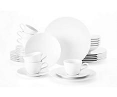 Seltmann Weiden Fashion weiÃ Combinado 30 Piezas | Set para 6 Personas | Serie Life Blanco | Servicio Incluye Cada 6 Cena, Sopa, Plato de Desayuno, Taza, platillo de cafÃ©