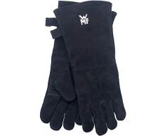 WMF Grill Gloves - Par de guantes para barbacoa , cuero, guantes resistentes al calor, guantes para horno extra largos, tamaño práctico (40 cm)
