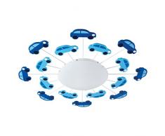 EGLO VIKI 1 iluminación de techo Azul E27 60 W - Lámpara (Azul, Habitación de los niños, Alrededor, Acero, IP20, I)