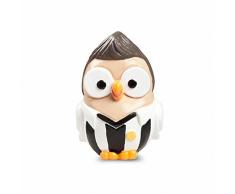 Egan ML18CT/1WN - Figura de Futbolista Modelo Goofi, cerámica, Blanco/Negro, 6 x 6 x 8 cm