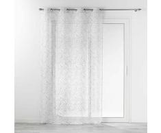Douceur dIntérieur Visillo con Ojales (140 x 240 cm) Solea Blanco, Efecto Lino Tejido Estampado
