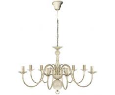 vidaXL Candelabro de Metal Blanco Antiguo, Bombillas 8 x E14