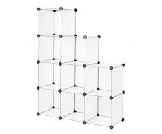 Dibea Modular, Armario, Sistema de estantería, Zapatero, 9 Compartimentos, 9 Fächer, 30 x 30 cm