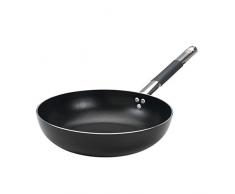 Ollas Agnelli Alblack Pan evasé Alta de Salto, de Aluminio, Mango de Acero Tubular Inoxidable con Fresco, Negro, 40 cm