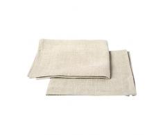 Linenme Toallas de manos Lara de lino. Juego de 2. Color gris y plata 33 x 50 cm.