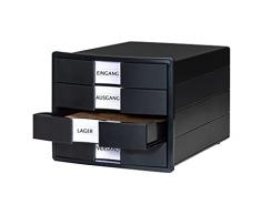 HAN Implus Karma 10128-13 - Cajonera con 4 cajones cerrados DIN A4/C4, 80-100% material reciclado, color negro