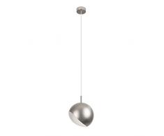 Moderna lámpara colgante de estilo retro con forma de bola de acero cepillado, LED de 6-10 W, 2 tamaños