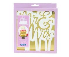 PME CTMM03 Mrs. - Cortador para decoraciÃ³n de tartas Script, de plÃ¡stico, color blanco