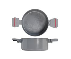 H&H Division - Cazuela de aluminio con revestimiento antiadherente PFLUON, 20 cm