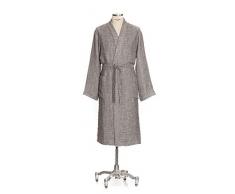 Möve Charcoal - Kimono de gofrera XL de 92% algodón, 7% Viscosa, 1% Lino, Natural/Piedra.