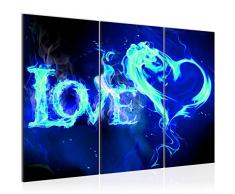 101631c - Imagen abstracta de fuego y amor (120 x 80 cm, lienzo de fieltro, formato XXL, 3 piezas, fabricado en Alemania, listo para colgar)