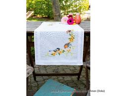 Vervaco Heimische SingvÃ¶gel Camino de mesa estampado, algodÃ³n, multicolor, ca. 40 x 100 cm / 16 x 40