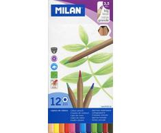 Milan 0722112 - Pack de 12 lápices de colores, mina grande