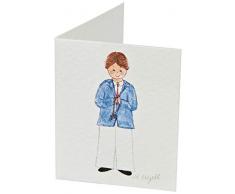 Mopec X2060.3 Tarjeta librito niño, Pack de 100, Cartulina, Multicolor, 6.5 x 4 cm