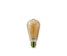 Philips LED Bombilla vintage forma pera, consumo de 5,5W equivalente a 25 W de una bombilla incandescente, casquillo gordo E27 luz blanca cálida