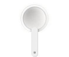 Zwilling Espejo cosmÃ©tico LED con Aumento 10x, Recargable, Mango Giratorio 360Â°, Color Blanco