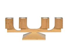 KWO Olbernhau 70200 Advent candelabro VARIUS aceitados, 38 x 13 x 20 cm, Madera de Roble