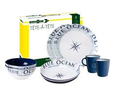 BRUNNER 0830143N.C8C - Juego de vajilla de camping para 2 personas, diseÃ±o de tÃ© azul ocÃ©ano, 8 unidades
